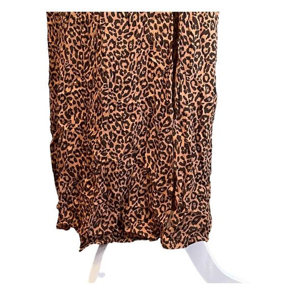 American Eagle Leopard Print Maxi Skirt Brown Black Flowy A-Line Pull-On XS - Picture 2 of 10